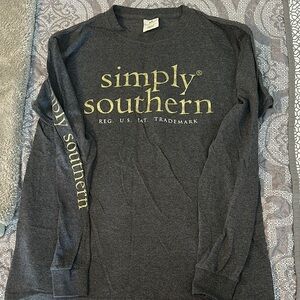 Simply Southern Charcoal Shirt with Gold Text, never worn, was a gift